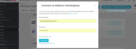 Through your PrestaShop back-office